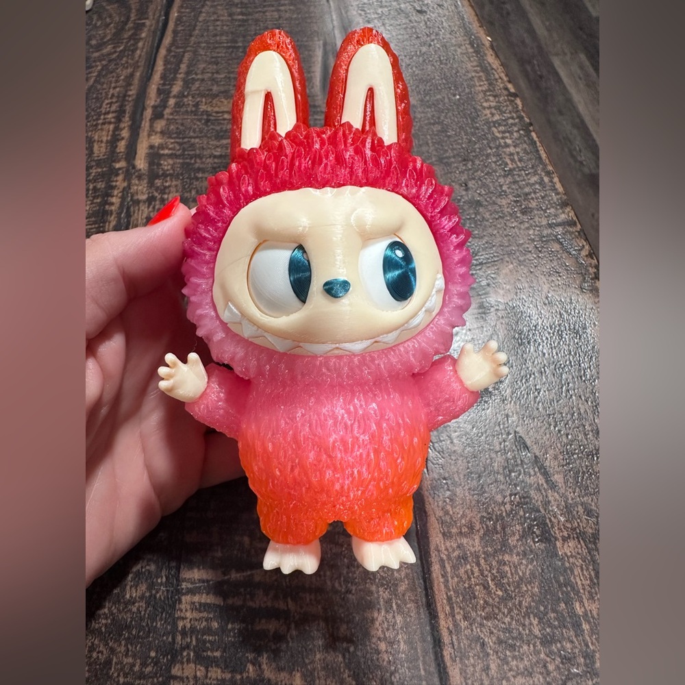 Pink Ombré Labubu with rotating eyes